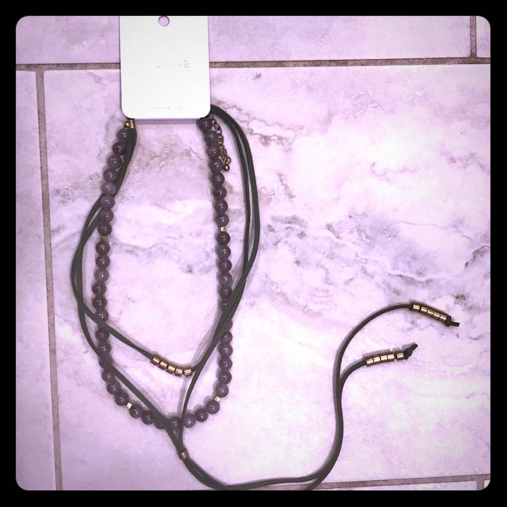 Suede & Bead layered necklace